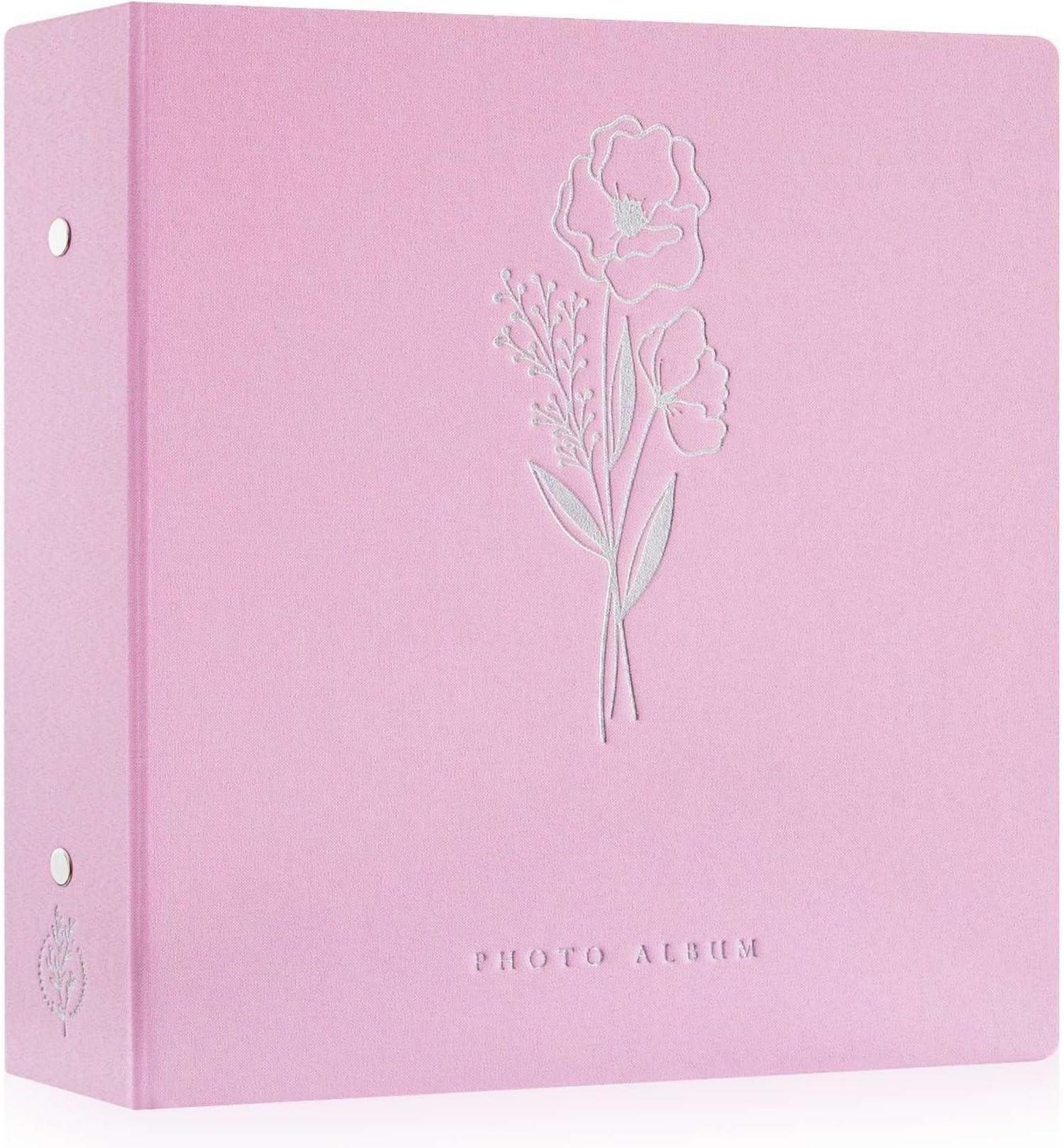 Fotoalbum 10x15 Leinen Einsteckalbum 600 Fotos Rosa