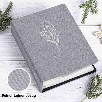 Fotoalbum 10x15 Leinen Einsteckalbum 100 Taschen 2 Pack Grau
