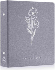 Fotoalbum 400 Taschen 10x15 Leinen Einsteckalbum Hochformat Grau