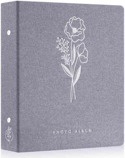 Fotoalbum 400 Taschen 10x15 Leinen Einsteckalbum Hochformat Grau