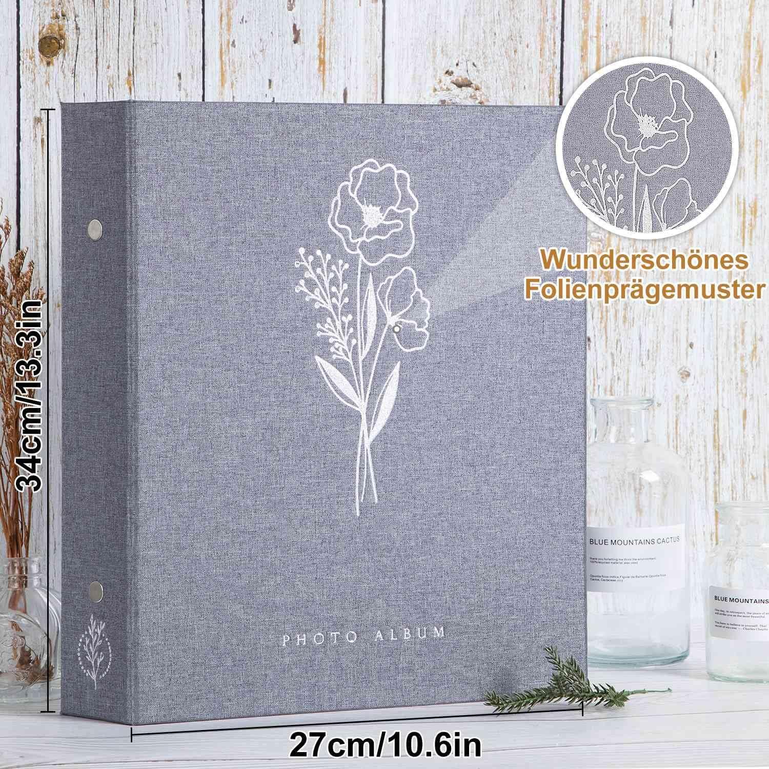 Lanpn Fotoalbum 10x15 400 Leinen Einstecken Hochformat Grau