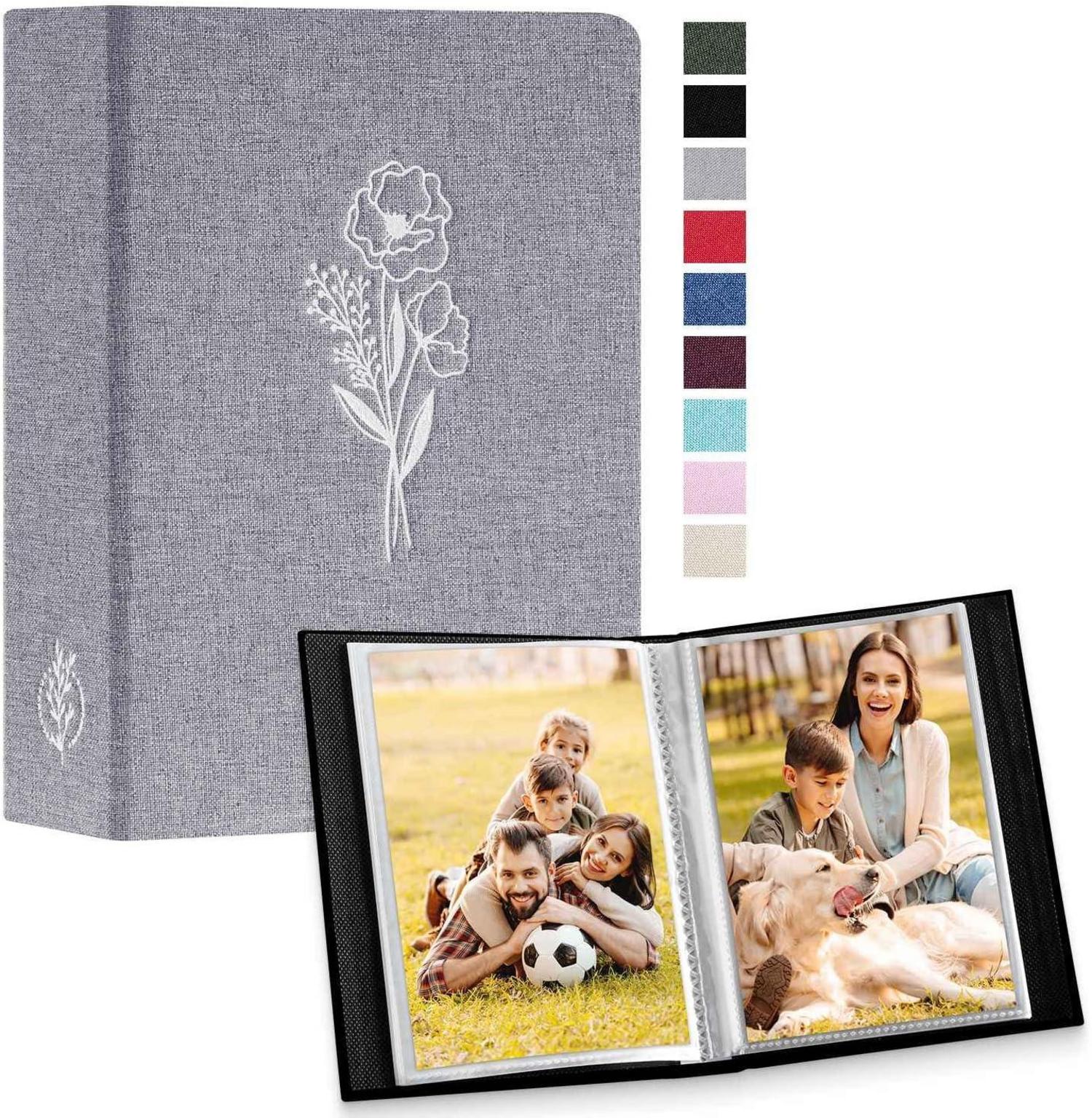 Fotoalbum 10x15 50 2er Pack Leinen Einsteckalbum Hochformat Grau