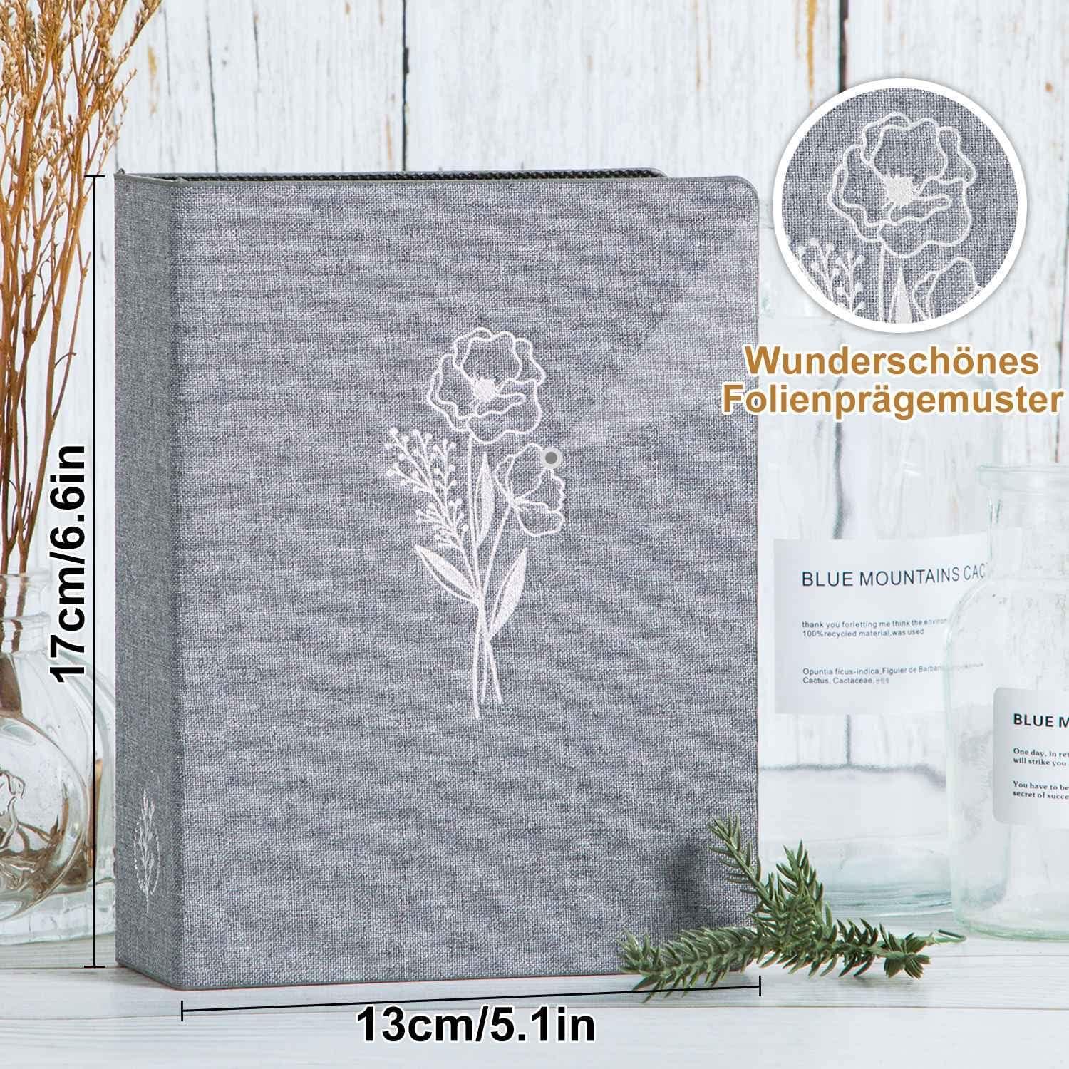 Fotoalbum 10x15 50 Pockets Leinen Grau 2 Packungen