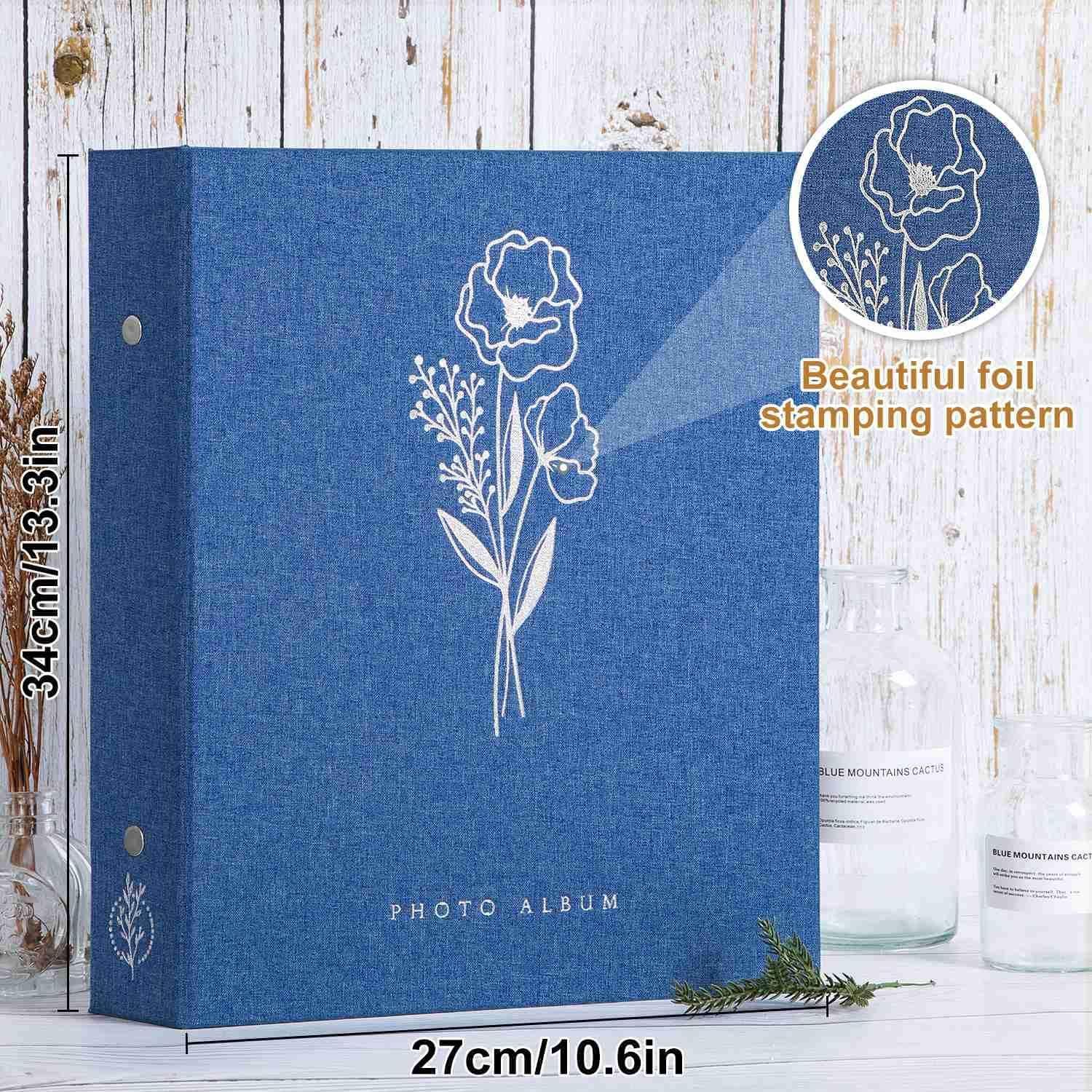 Leinen Fotoalbum 10x15 400 Taschen Blau Hochformat Bilder