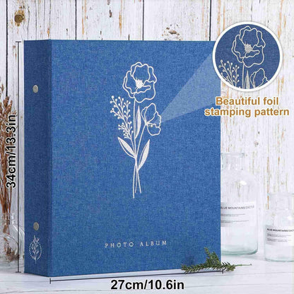 Leinen Fotoalbum 10x15 400 Taschen Blau Hochformat Bilder
