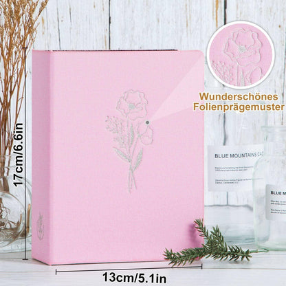 Mini Leinen Einsteckalbum 10x15 50 Fotos, Rosa, 2 Packungen