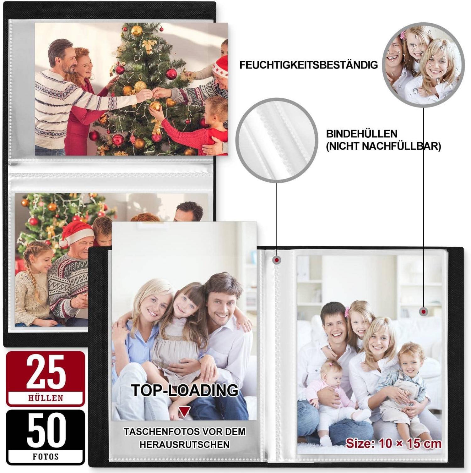 Fotoalbum 10x15cm 2er Packung Leinen Einsteckalbum für Hochformatbilder