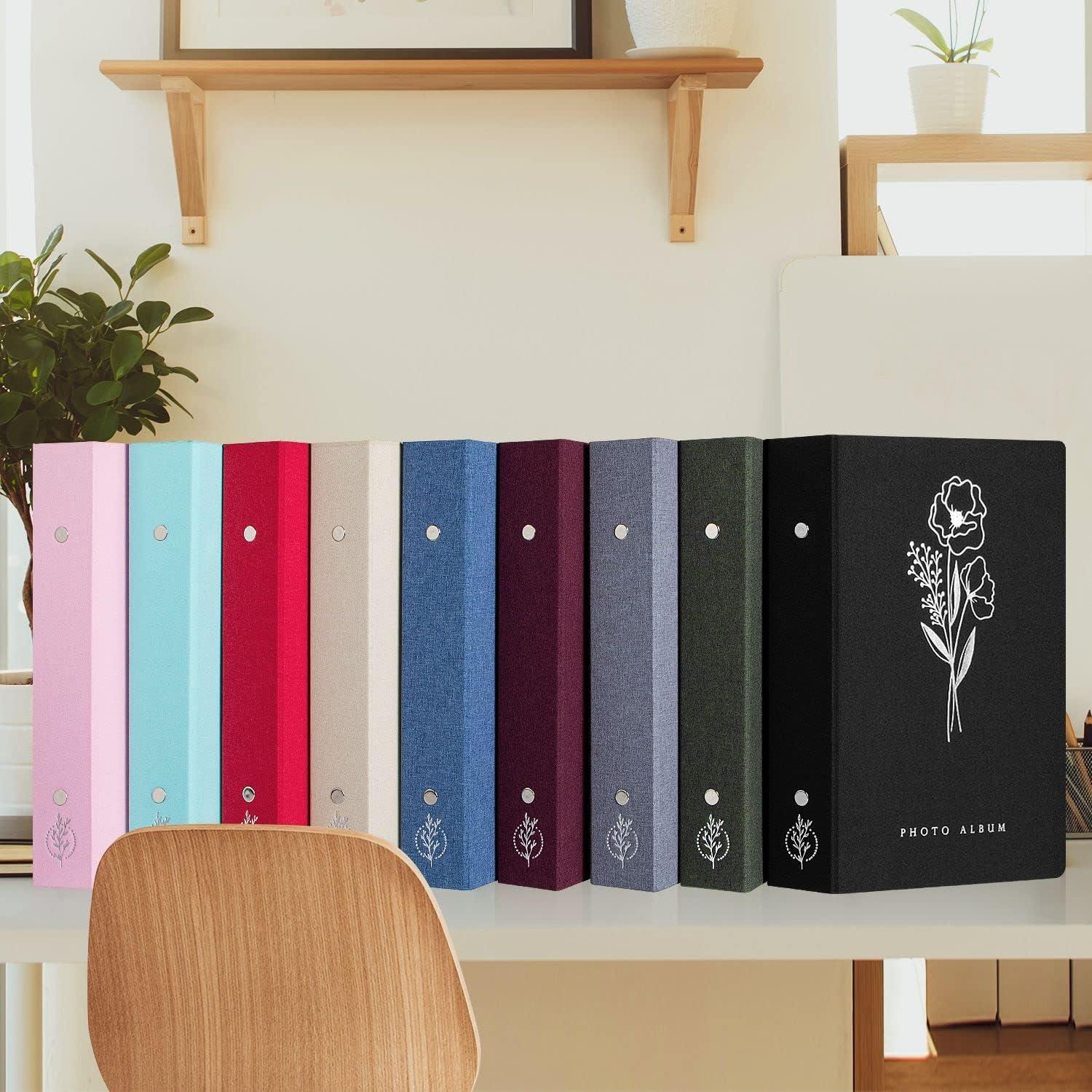 Fotoalbum 300 Taschen 10x15 Leinen Einsteckalbum Querformat Rosa