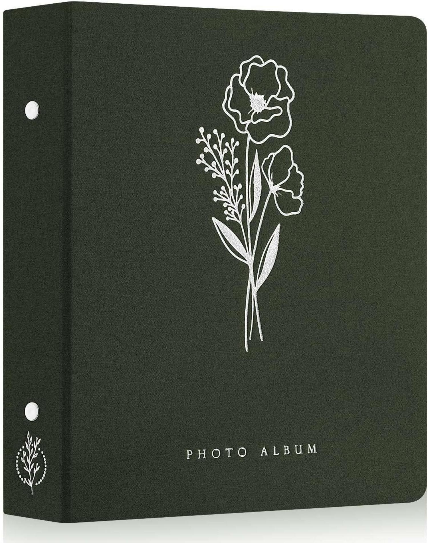 Fotoalbum 10x15 400 Leinen Einsteckalbum Hochformat Grün