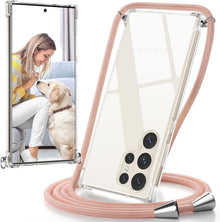Handykette TPU Handyhülle für Samsung Galaxy S23 Ultra-Rosa
