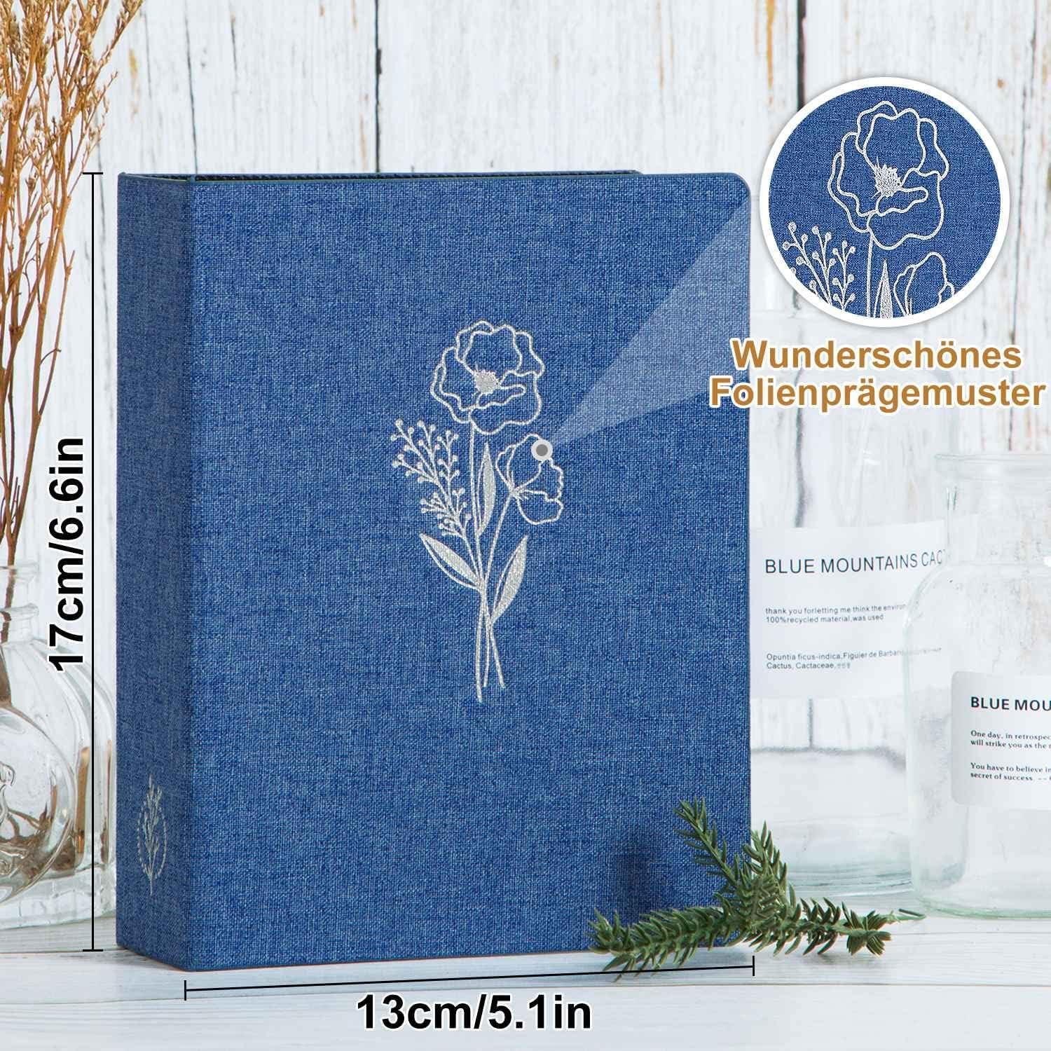 Fotobuch 10x15cm Leinen 100 Taschen 2er Packung Blau