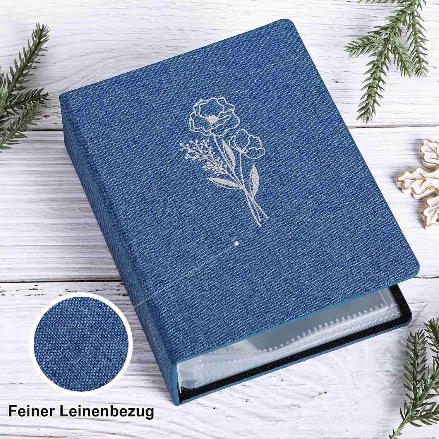 Fotoalbum Leinen Einsteckalbum 10x15 100 Taschen 2 Packungen Blau