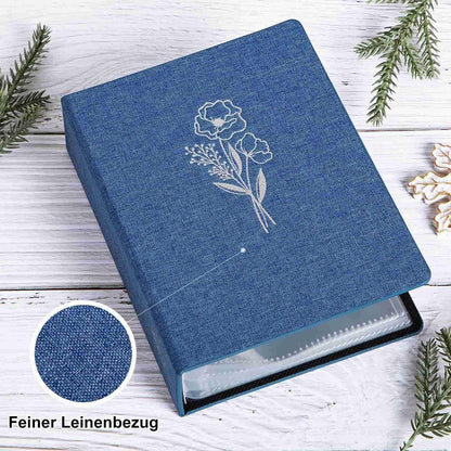 Fotoalbum Leinen Einsteckalbum 10x15 100 Taschen 2 Packungen Blau