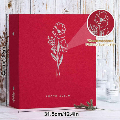 Fotoalbum 600 10x15 Leinen Einsteckalbum Hoch Querformat Rot