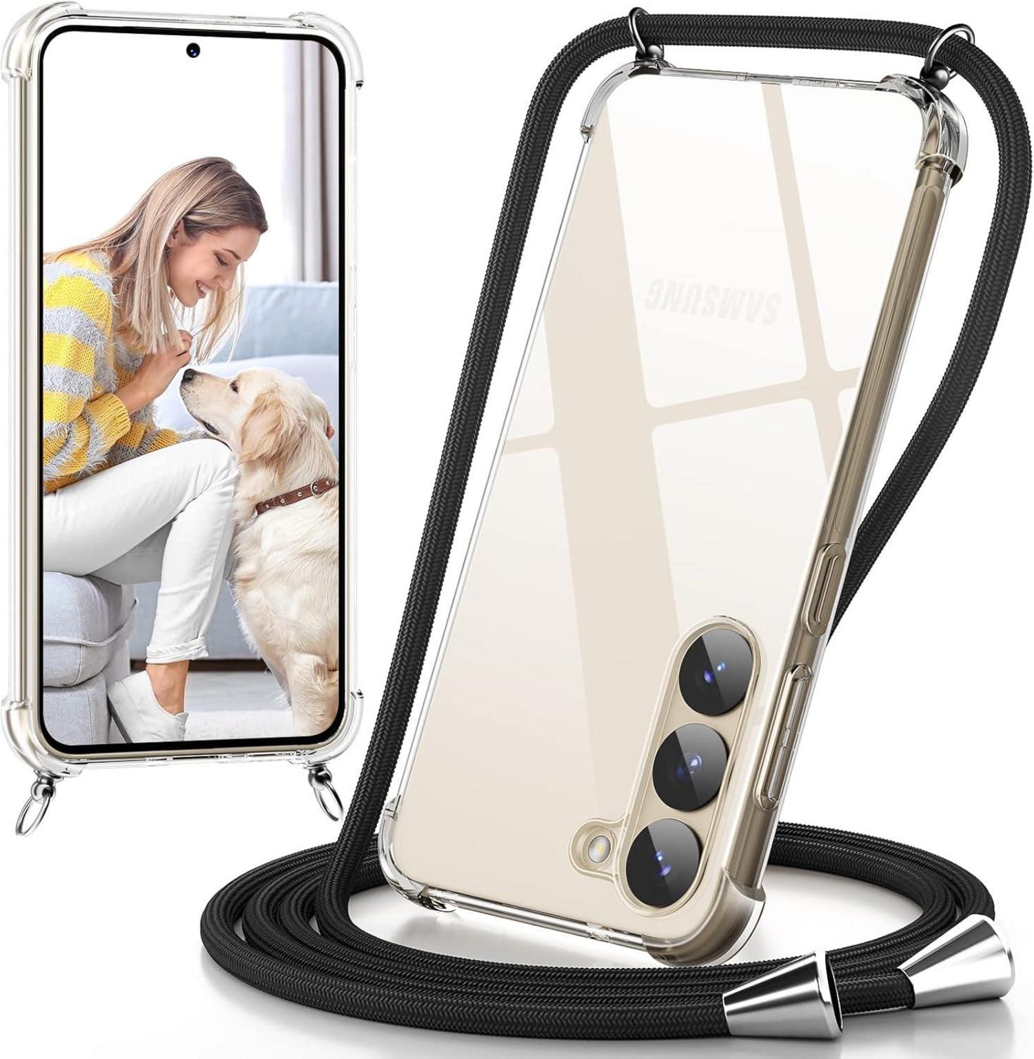 Handykette Handyhülle mit Band für Samsung Galaxy S23 5G Schwarz
