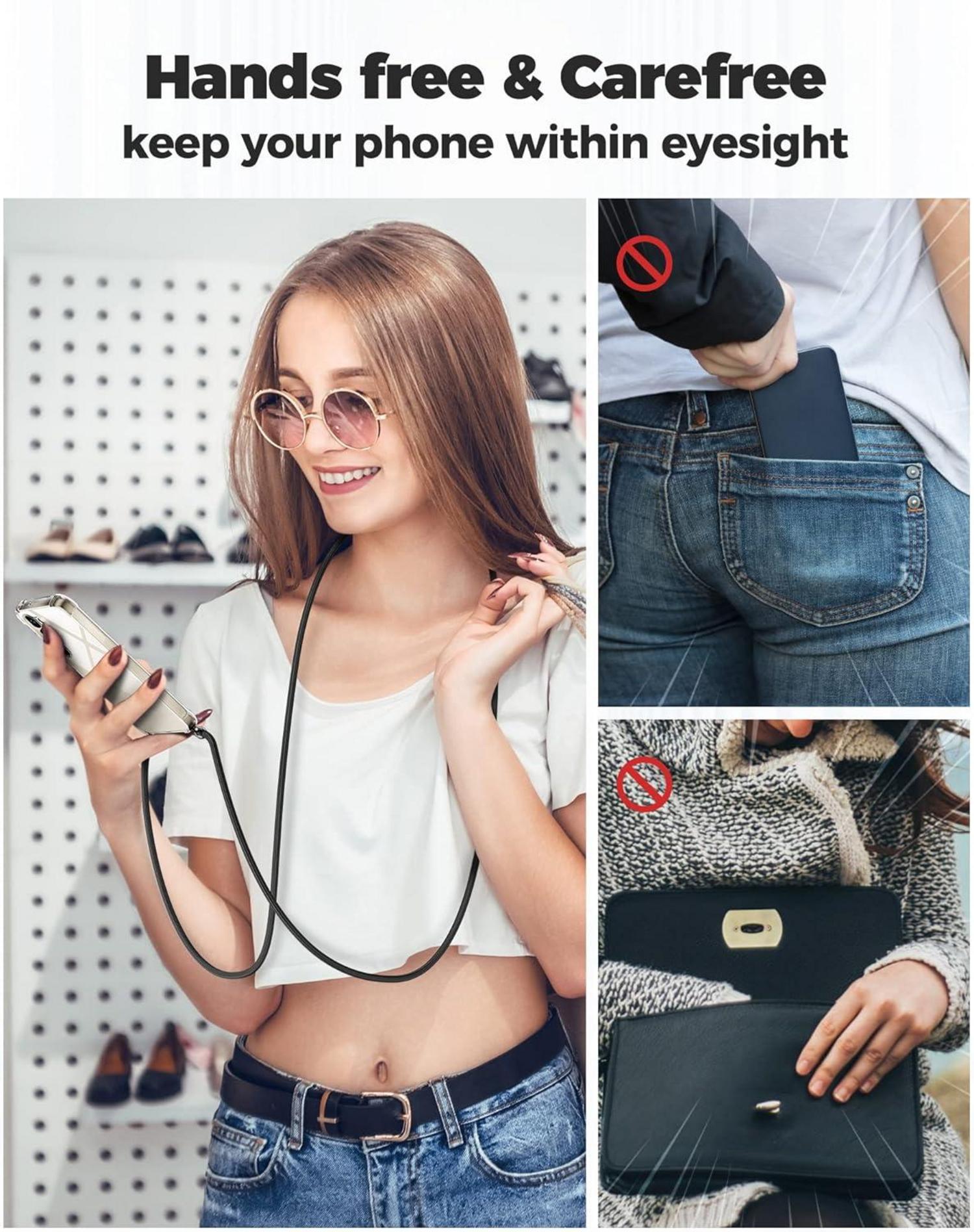 Handyhülle mit Band für Samsung Galaxy S23 5G - Schwarz