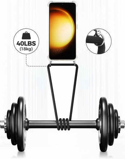 Handykette Handyhülle mit Band für Samsung Galaxy S23 5G Schwarz