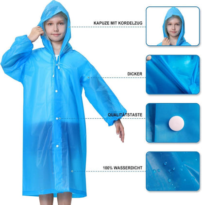 Wasserdichter Regenponcho für Kinder Festival Wandern