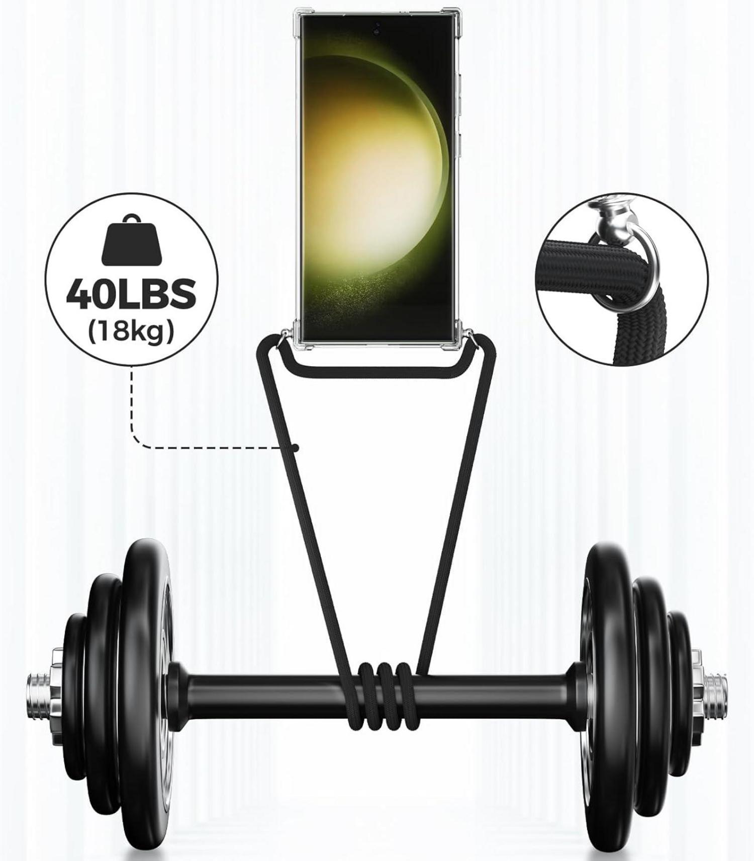 Samsung Galaxy S23 Ultra Handykette Handyhülle Schwarz