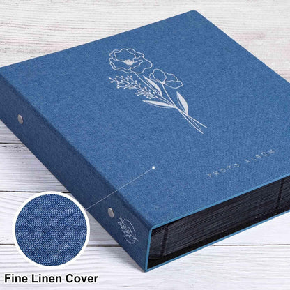 Großes Leinen Einsteckalbum für 600 10x15 Fotos Blau
