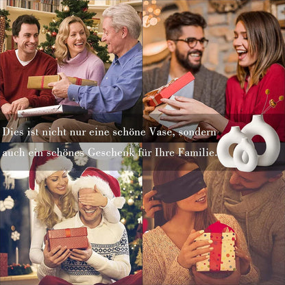 Handmade Schwarz Matt Keramik Vase Moderne Wohnkultur Deko Set