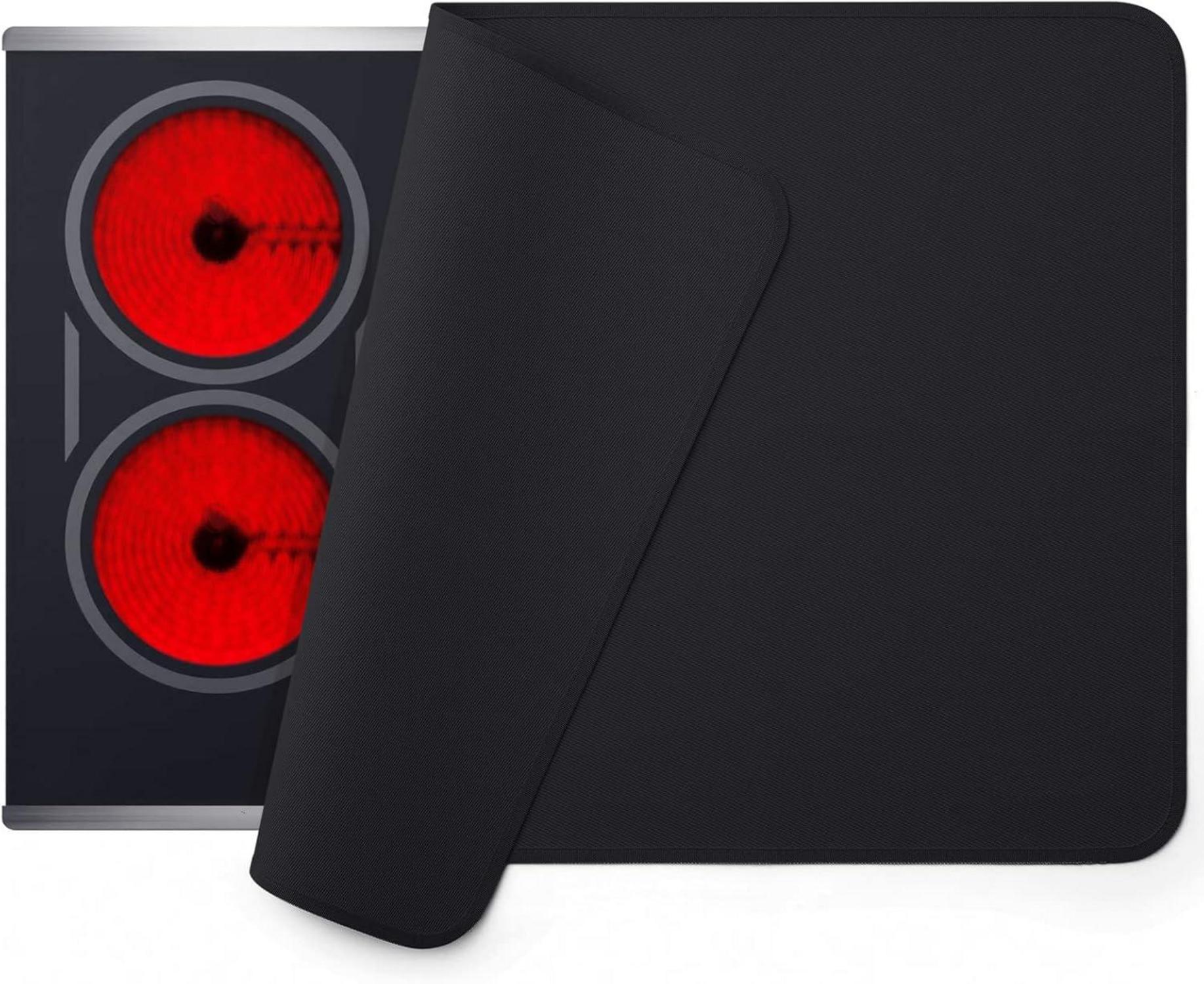 Feuerfeste Herdabdeckung 53×91cm Elektroherd-Abdeckmatte Schwarz