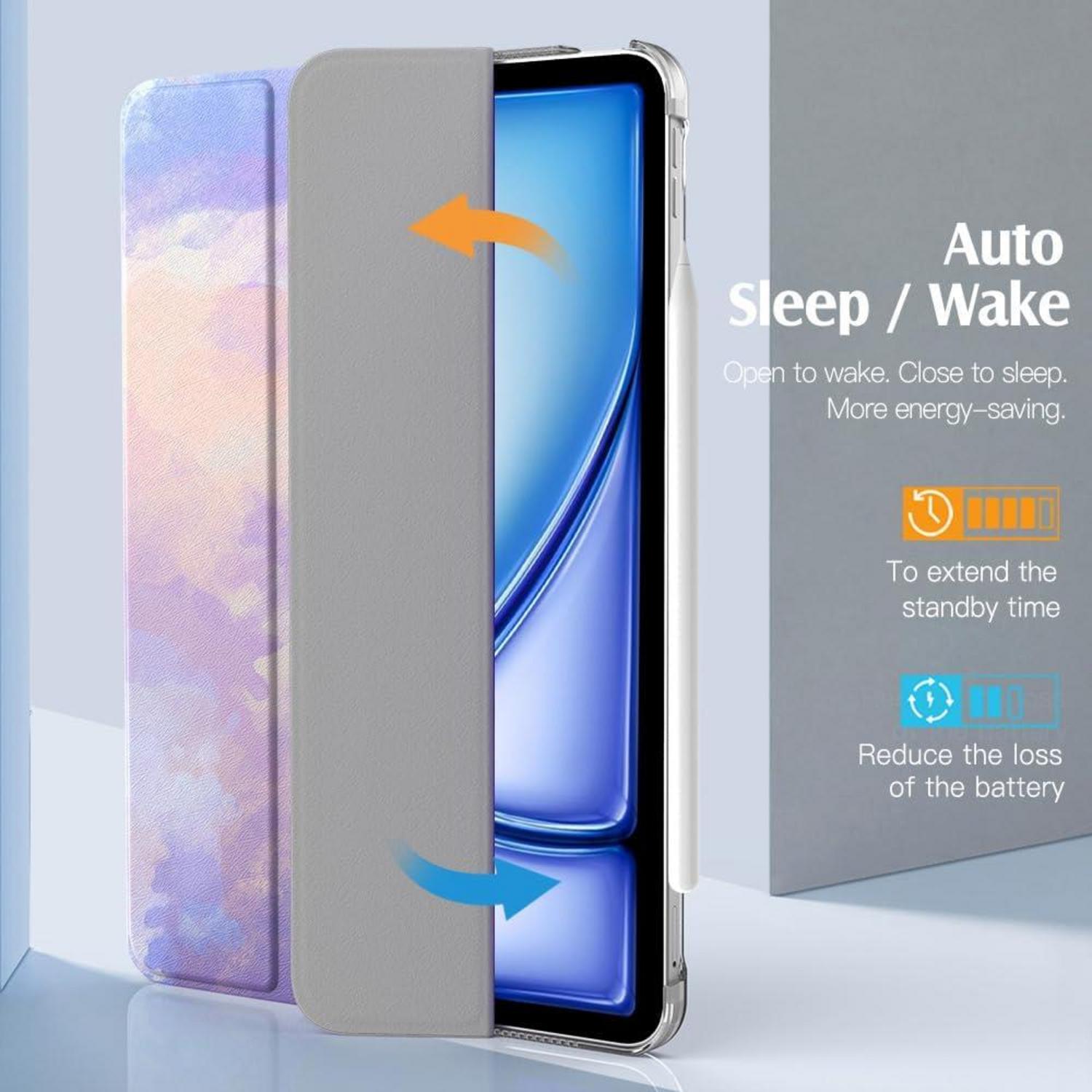 TiMOVO iPad Air 11 Zoll Hülle M2 2024 - Schlank Schutzhülle Transparent Rückseite