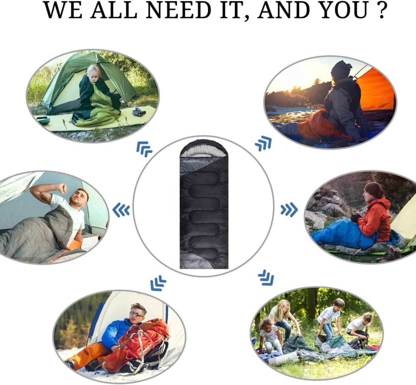 3-4 Jahreszeiten Schlafsack Camping Erwachsene Kinder wasserfest kompakt