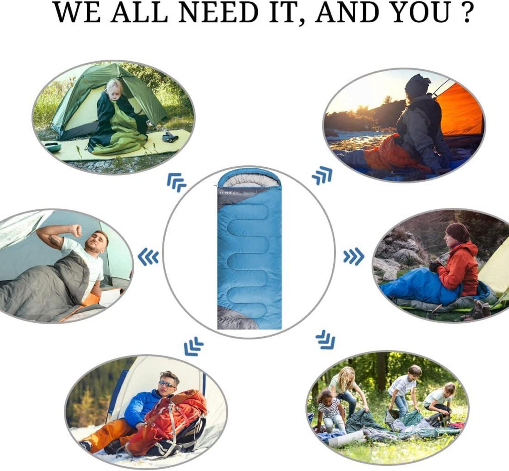 3-4 Jahreszeiten Schlafsack Camping Erwachsene Kinder wasserdicht kompakt