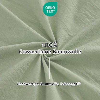 Gewaschener Baumwoll Kissenbezug 40x40 cm - 2er Set Hellgrün