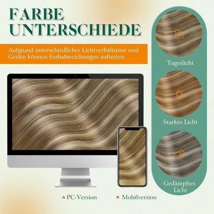 Echthaar Tape Extensions Balayage Blond Ombre Platinblond 60cm