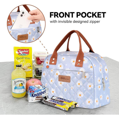 Lunchtasche isoliert für Damen & Herren – Blaue Gänseblümchen