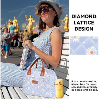 Lunchtasche isoliert für Damen & Herren – Blaue Gänseblümchen
