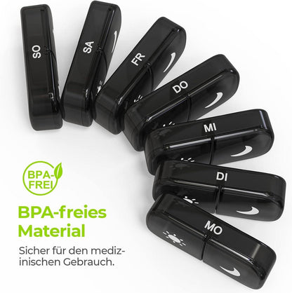 AUVON Tablettenbox 7 Tage 2 Fächer handlich feuchtigkeitsbeständig