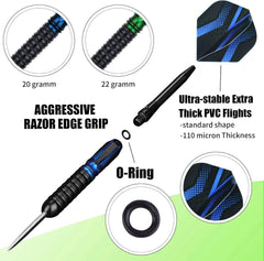 Grebarley Profi Dartpfeile Set | 12 Stk. Steeldarts 20g