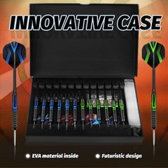 Dartpfeile Profi Steeldarts 12 Stück 20/22g Aluminium Schaft Flights O-Rings Etui