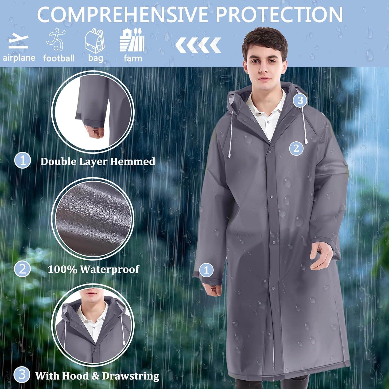 Wiederverwendbarer Regenponcho Wasserdicht Atmungsaktiv für Outdoor