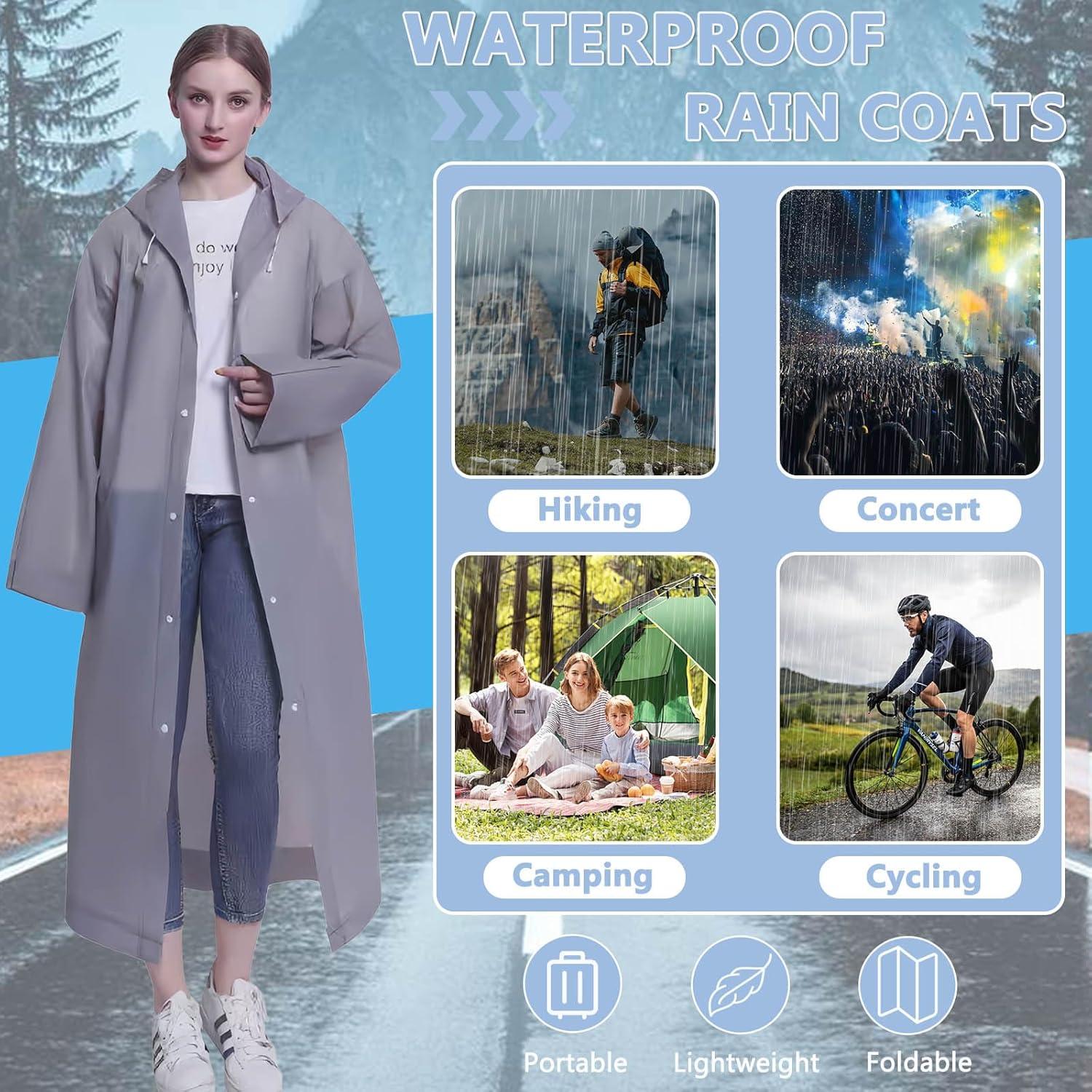 Regenponcho wiederverwendbar 2 Stück wasserdicht Atmungsaktiv Große