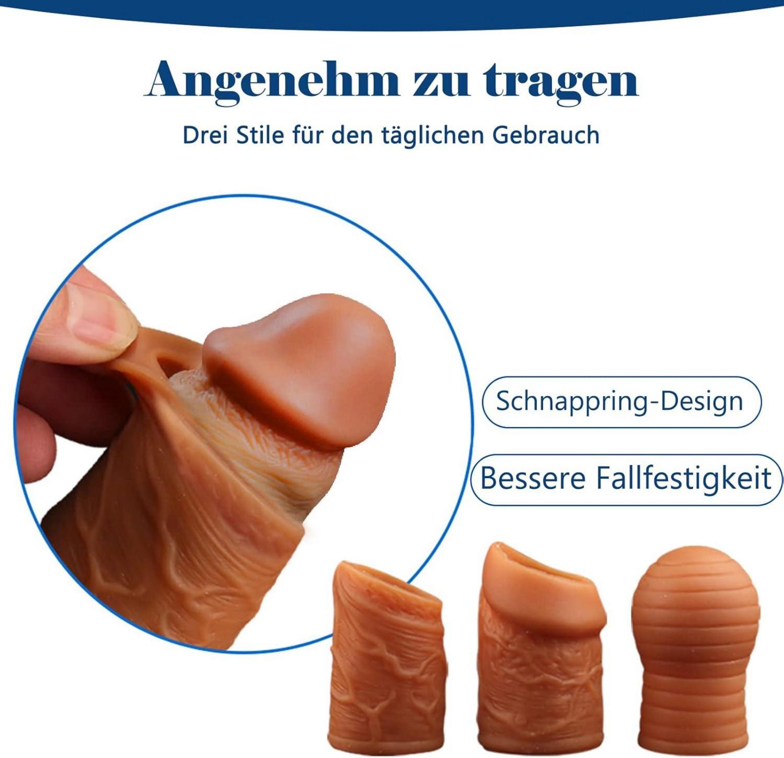 Penisring Set Silikon Cockringe 3 Stücke für Männer, Realistisch & Dehnbar