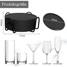 Silikon Untersetzer Set 12er Dunkelgrau mit Halter