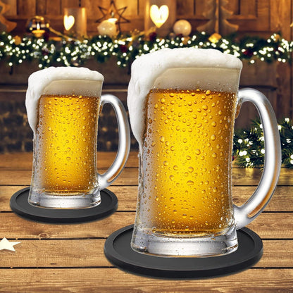 Silikon Untersetzer Set 12er Dunkelgrau mit Halter