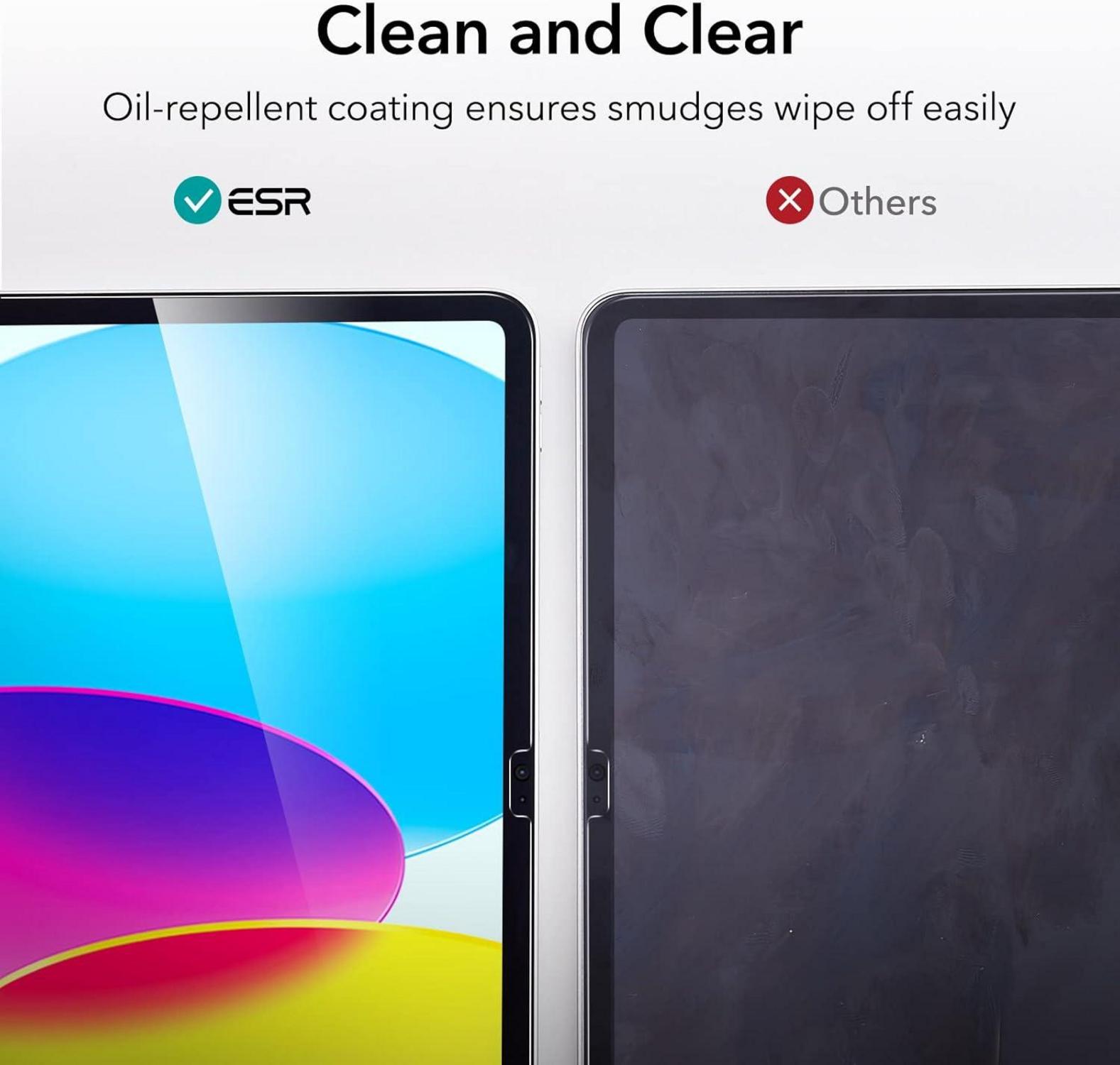 ESR iPad 10 Gen 2022 Schutzfolie Hartglas 2 Stk Ausrichtrahmen