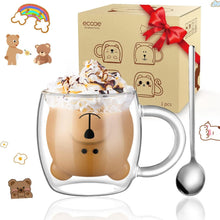 Doppelwandige Bär Gläser 280ml 2er Set Geschenk für Kinder und
