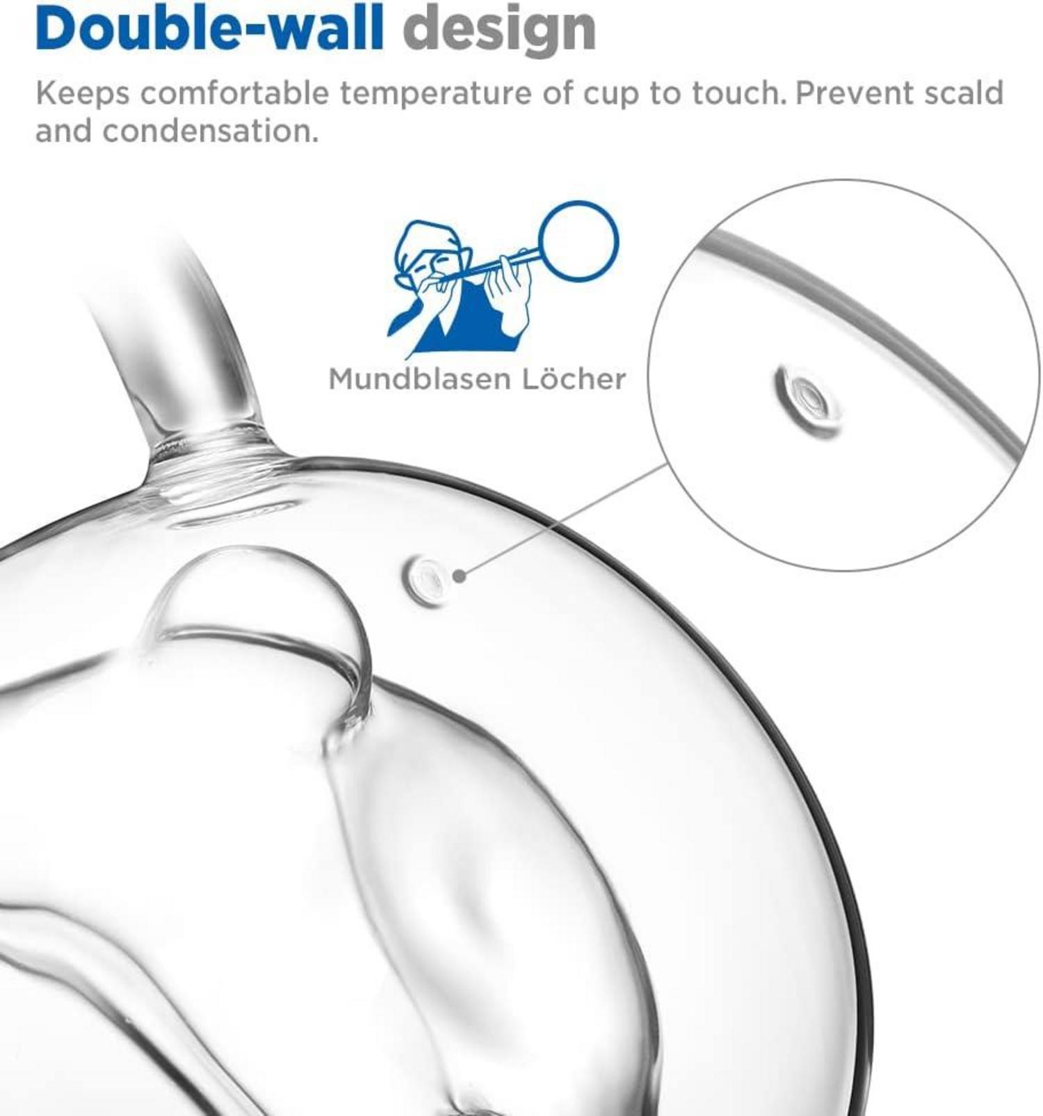 Doppelwandige Bär Gläser 280ml 2er Set Geschenk für Kinder und