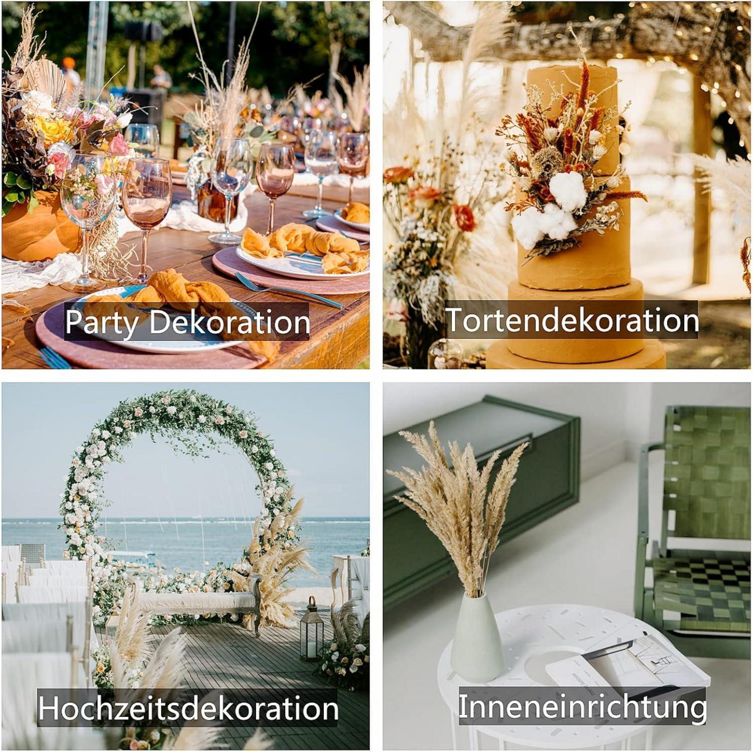 Pampas Grass Deko 70er Set getrocknete Blumensträuße Boho Wedding