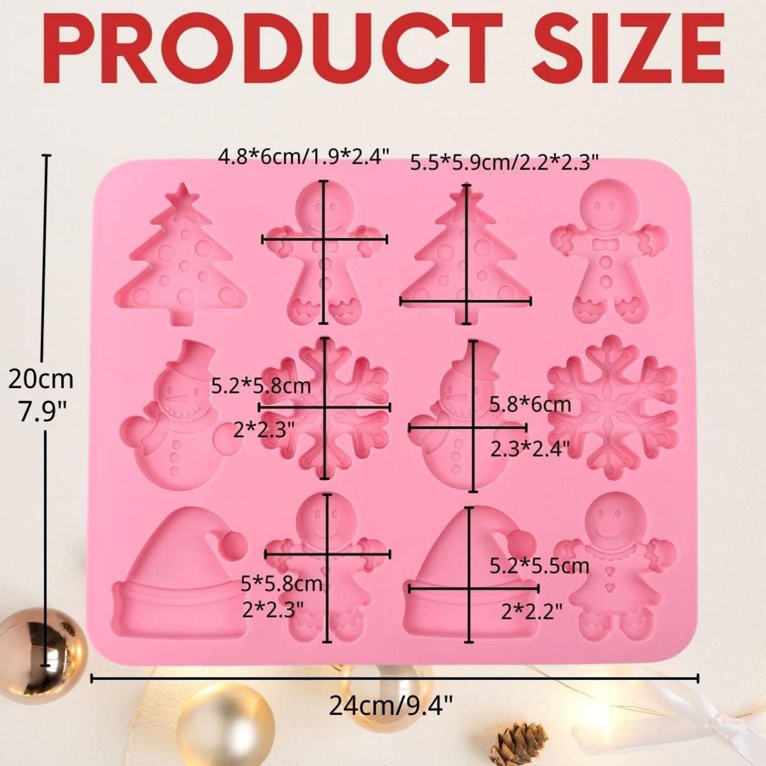 Silikon Weihnachts Schokoladenformen Lebkuchenmann Weihnachtsbaum Schneeflocke Schneemann Weihnachtsmütze
