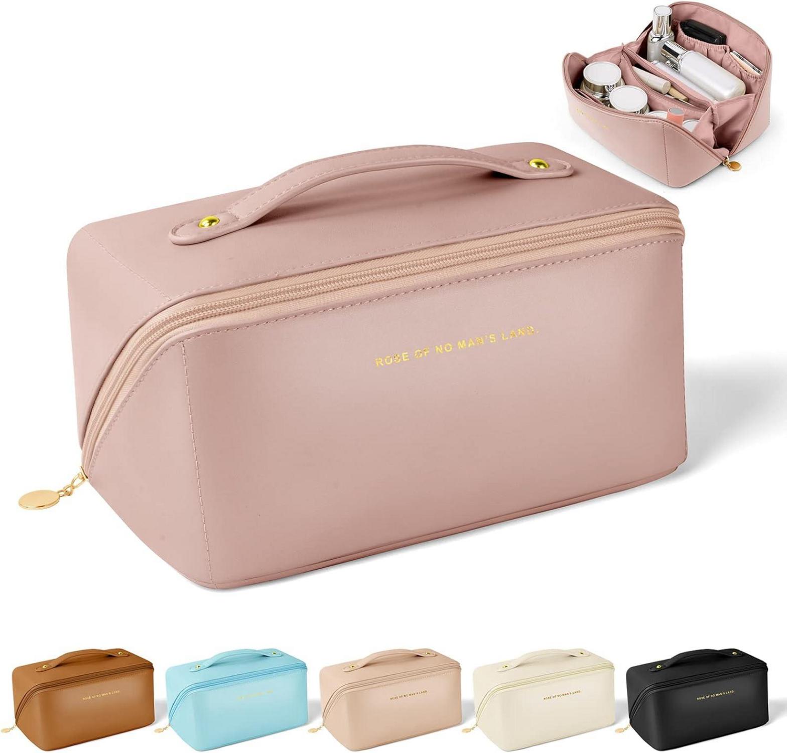 Aucuu Reise Kosmetiktasche PU Leder Make-up Tasche Große Kapazität Wasserdicht Organizer