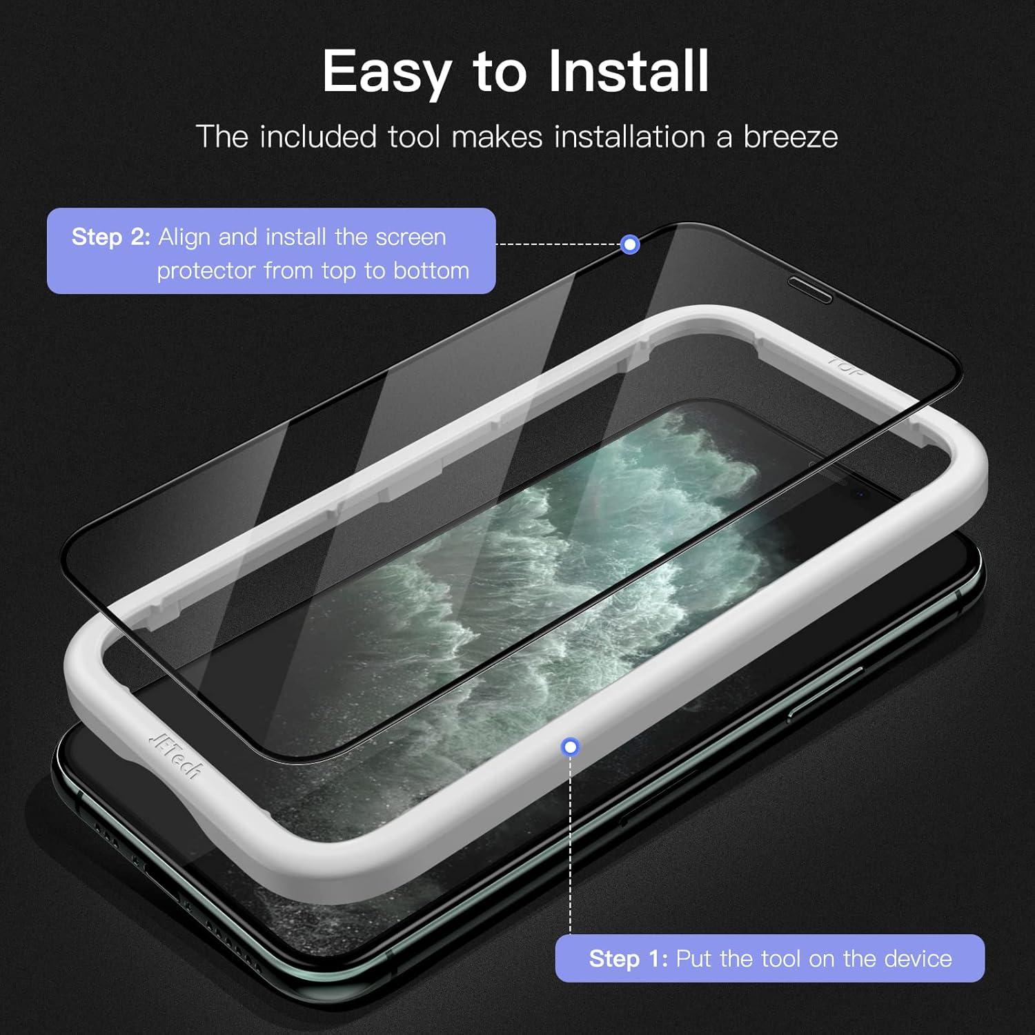 JETech Full Screen Schutzfolie iPhone 11 Pro Max XS Max 6,5 Zoll 3 Stück