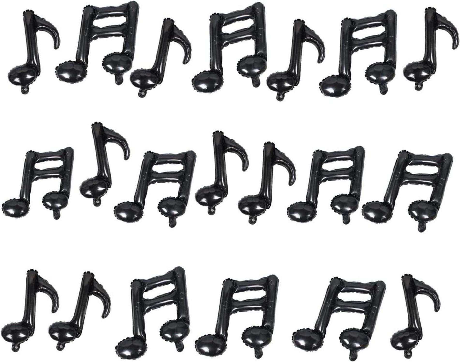 20 Stück Musiknoten Aluminiumfolie Luftballons Gitarre Schwarz Happy