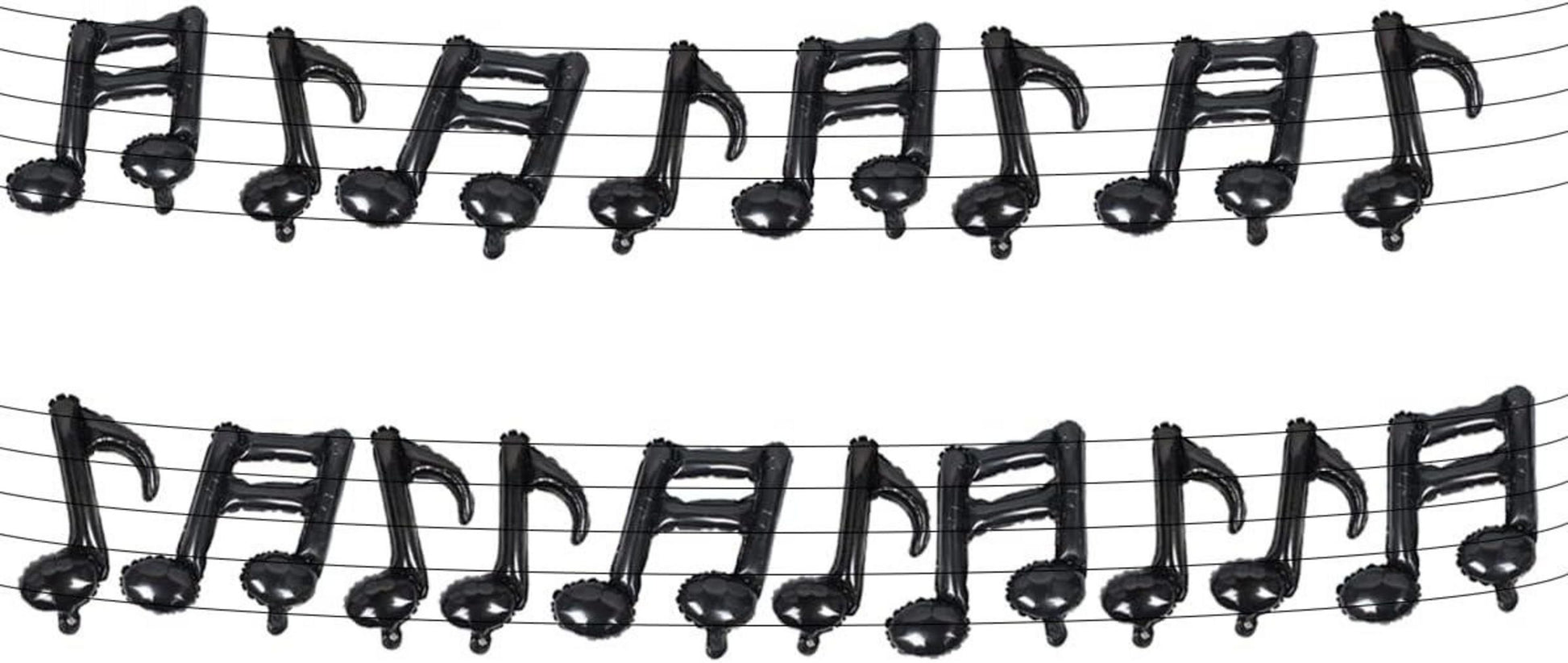 20 Stück Musiknoten Aluminiumfolie Luftballons Gitarre Schwarz Happy